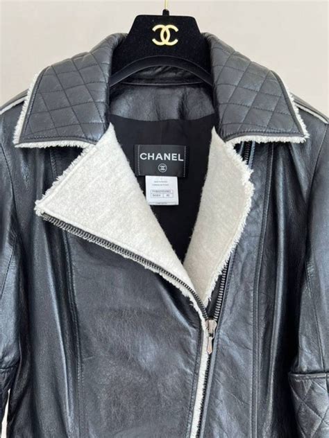 chanel leather jacket with fur collar|chanel boutique jacket.